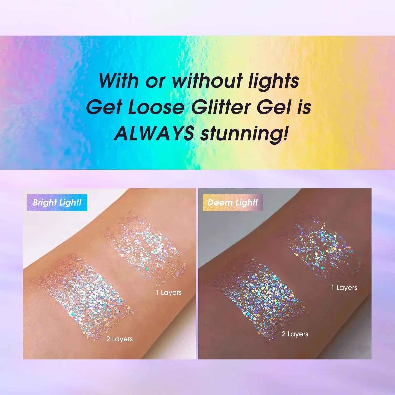 GlitterZone™ – Laser Glitter Gel for Face, Eyes, Hair, Nails & Body