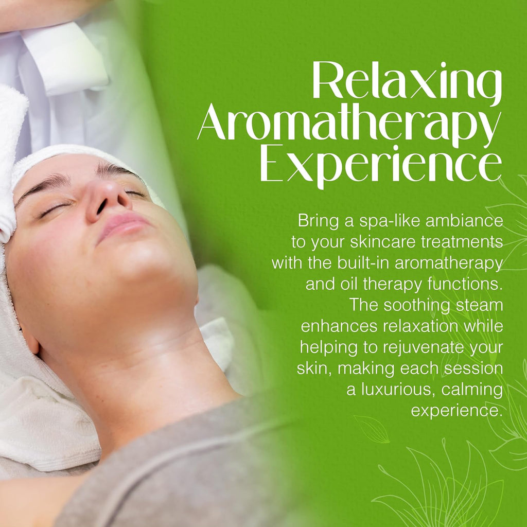 3-In-1 Ozone Facial Steamer, Facial Steamer for Esthetician with 5X Diopter Magnifying Lamp, 5-Piece Brush Set, Silent Timer & Aromatherapy, Facial Steamer Professional