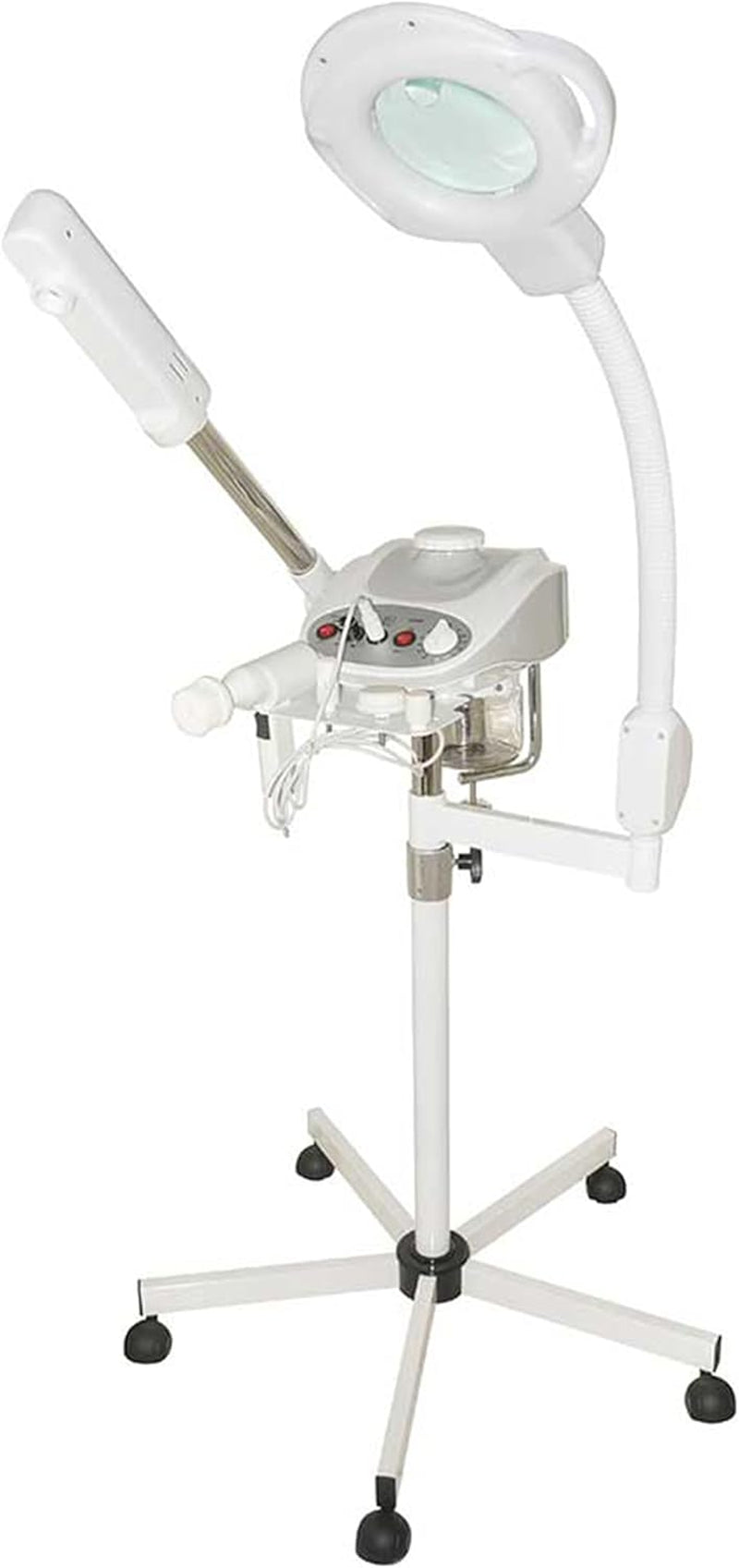 3-In-1 Ozone Facial Steamer, Facial Steamer for Esthetician with 5X Diopter Magnifying Lamp, 5-Piece Brush Set, Silent Timer & Aromatherapy, Facial Steamer Professional