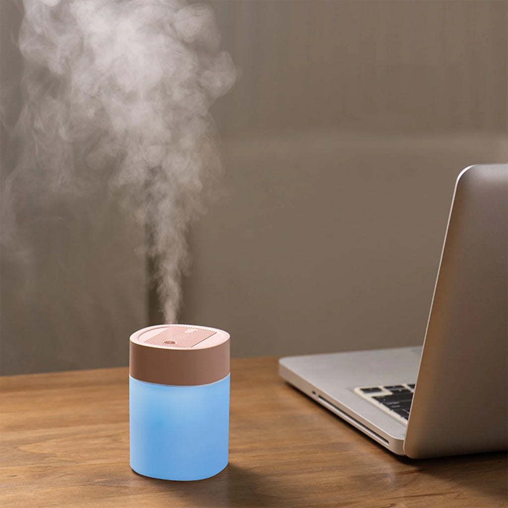 Portable Mini Usb Humidifier with Light, 200 Ml Quiet Cool Mist Humidifier for Bedroom and Office, Plants, Easy to Clean, Home Supplies